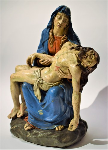 Sculpture Sculpture en Terre cuite - Pietà en terre cuite polychromée, Bologne vers 1750